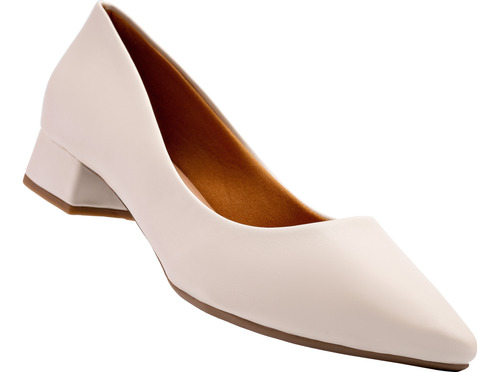 Scarpin Feminino Sapato Salto Baixo Bico Fino Confortavel