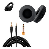 Kit Almofadas + Cabo De Audio Para Hdj X5 E X7 (p10 Brinde)