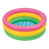 Alberca Inflable Redondo Intex Sunset Glow 57107 33l Rosa Y Amarilla Y Verde Caja