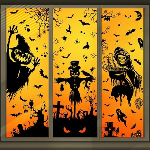 Siluetas De Halloween Ventanas Calcomanías Decorativas...