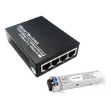 Media Converter Fibra Optica Gigabit Momodo  4 Ports + Sfp