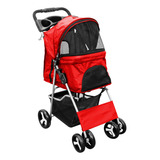 Nagano 102048479 Carrinho De Passeio Pet Com Porta Copo Para Cães E Gatos Cor Vermelho