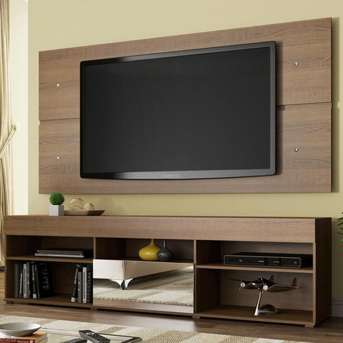 Rack Com Painel Para Tv Quarto Até 65 Polegadas Madesa London Cor Rustic