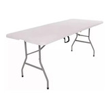 Mesa Plegable Jardin Pro 180cm Blanca Valija - Cuo