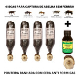 Kit 4 Isca Pet Vertical Para Captura De Enxame Abelha Jatai