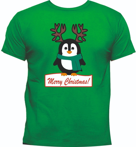 Camisetas Navideñas Pinguino Navidad Adultos Niños
