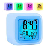 Reloj Despertador Luz Led Rgb Pantalla Alarma Temperatura