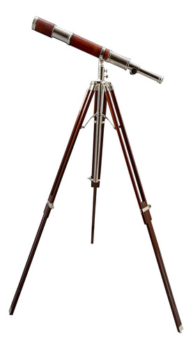 Telescopio Tubo Royal Con Tripode Madera Antiguo