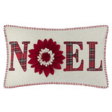 Funda Almohada Navideña Flores Rojas Cuadros Decorativ...