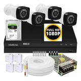 Kit Dvr Intelbras 8 Canais 1tb 4 Câmeras Full Hd 20m