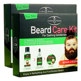 2x Beard Care Kit De Barba Aceite Barba + Bálsamo + Shampoo