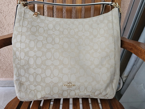 Bolso Beige Con Logos De Coach