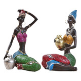 2 Estatuas De Figuras Africanas Para Armario De Tv, Estanter
