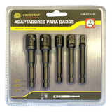 Juego 5 Adaptadores Para Dados Cuadrante 1/2 - 3/8 - 1/4