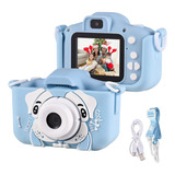  Camera Digital Infantil Capa Cachorro Azul E Cartão Brinde