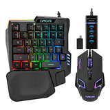 Adaptador Usb De Teclado Y Mouse Para Juegos Con Una Mano Co