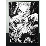 Cuadro Anime Chainsaw Man Denji Y Makima 31x43 Madera