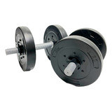 Par De Mancuernas Con 20 Kg Discos Local Pesas Fitness Combo Color Promo Local Negro