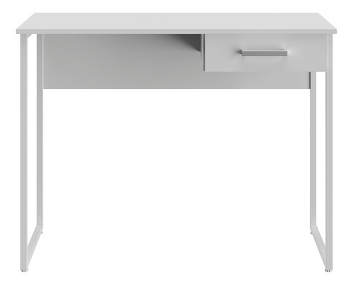 Mesa Escritório Industrial Com 1 Gaveta Tamanho 100x45x77 Cor Branco