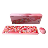 Combo Inalámbrico Teclado Y Mouse Mofii 666 2,4g Rosa