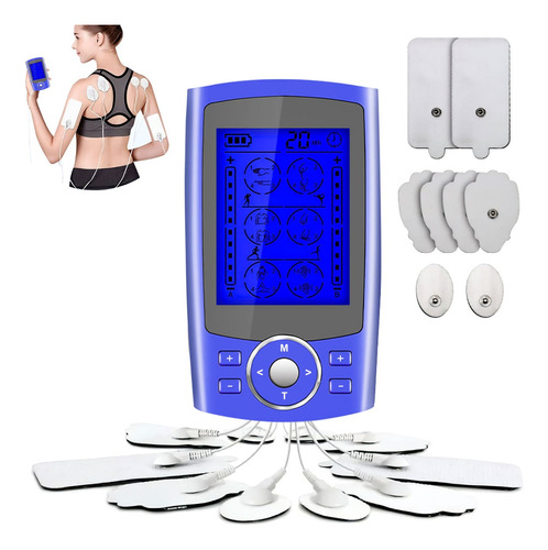 Electroestimulador Tens Ems Estimulador Muscular 24modo 8pad