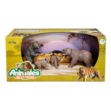 Playsets Animal World Familia Oso Marron Pack X4 