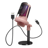 Microfone Condensador Gamer Rgb Live Stream Podcast Usb