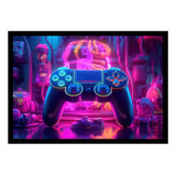 Quarto Neon Gamer Quadro Decorativo Video Game Nerd Geek 