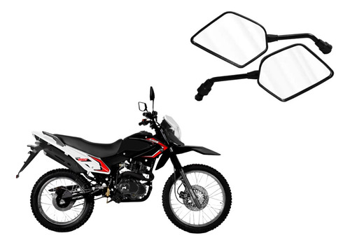 Kit X2 Espejos Negro Mate Motomel Skua 250 Cc R / D Tdm