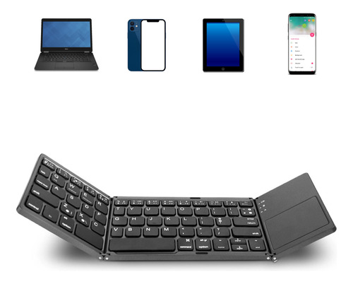 Mini Teclado Touch Dobrável Bluetooth P/ Note Android Pc Ios