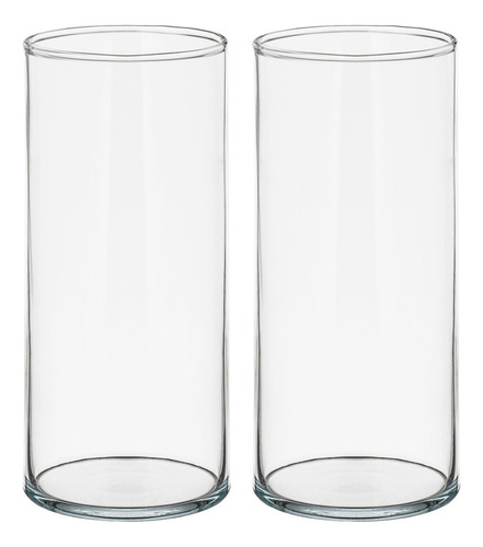 Kit Vaso Tubo Vidro Transparente Cilíndrico 30cm Decorativos