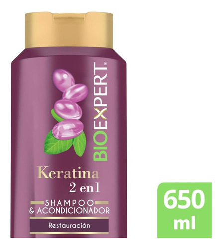 Shampoo Bioexpert 2 En 1 Keratina Restauracion 650ml