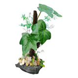 Enfeite Ornamento Aquarios Bonsai Tronco Rocha Pedra Plantas