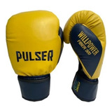 Luvas De Boxe Muay Thai 14oz Microfibra Amarela Adoma Pulser