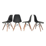 Silla Eames X4 Diseño Living Comedor Cocina Full Baires4 Cantidad De Sillas Por Set 4 Color De La Estructura De La Silla Negro