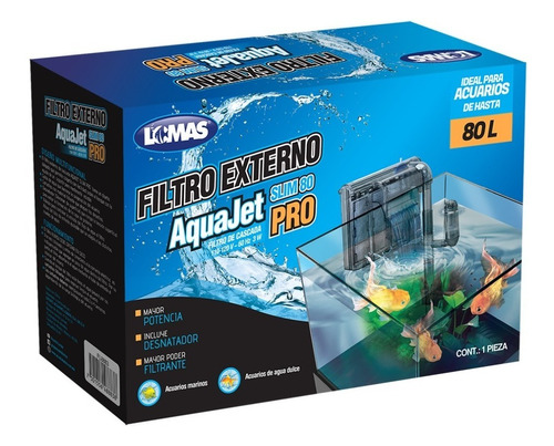 Filtro De Cascada Aquajet Slim Pro 80 Peces Acuario 