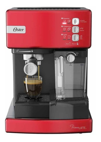 Cafetera Oster Primalatte Bvstem6603 Automática Roja Para Cápsulas Monodosis 127v