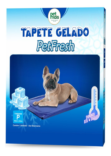 Tapete Gelado Refrescante Tamanho P 45cm X 45cm Azul Petmais