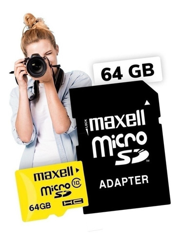 Memoria Microsd Hc 64gb Clase 10 C/adaptador Sd Maxell Cuota