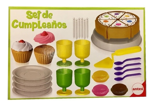 Juego De Cumpleaños Con Torta Y Accesorios Encastre Antex