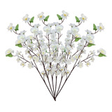 6 Pessegueiro Flor De Cerejeira Artificial Planta Decorativa