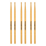 Kit 3 Pares De Baqueta Marfim 5a Bateria Profissional Cor Natural