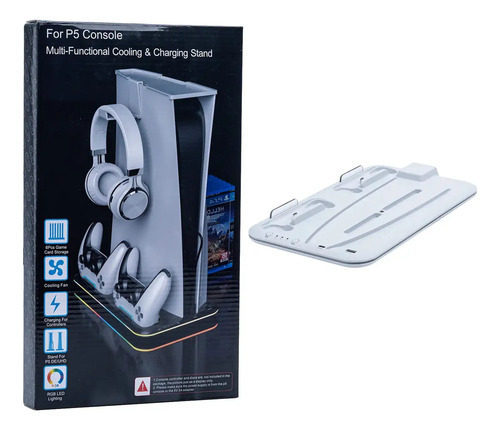 Base Multi Funcional Para Ps5 Colling + Carga + Led