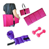 Kit Rosa Colchoneta Tobillera Mancuerna 1k Oferta Servicegym