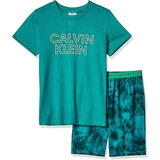 Pijama Calvin Klein Set 2 Pz Verde Niño Rz117p - 705