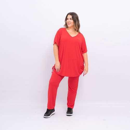 Conjunto Pantalon Remera Mujer Talle Grande Mujer Seda Fria