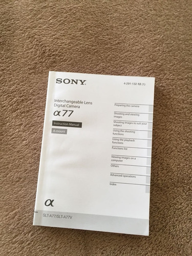 Manual Camera Sony Slt A77
