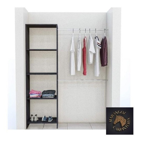 Closet Armario Abierto Multifuncional Negro 160 Ajustable