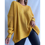 Maxi Sweater Lana Punto Oversize Talle Especial Mujer