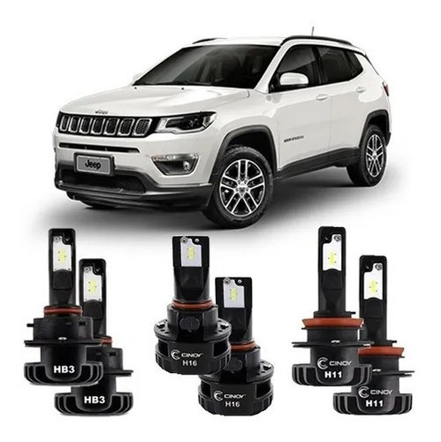 Super Led Jeep Compass A Partir 2016 Farol Baixo Milha